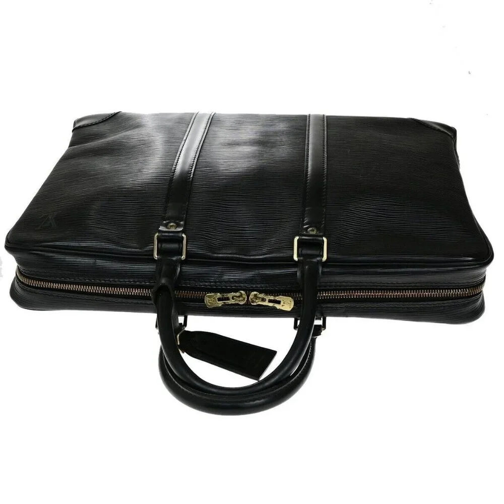 LOUIS VUITTON Porte Documents Voyage Briefcase Hand Bag Epi Black M54472 65ED729